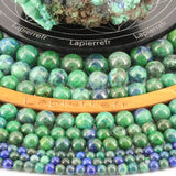 Perles Azurite Malachite Stabilisée 6 mm en pierre naturelle, Qualité AA+