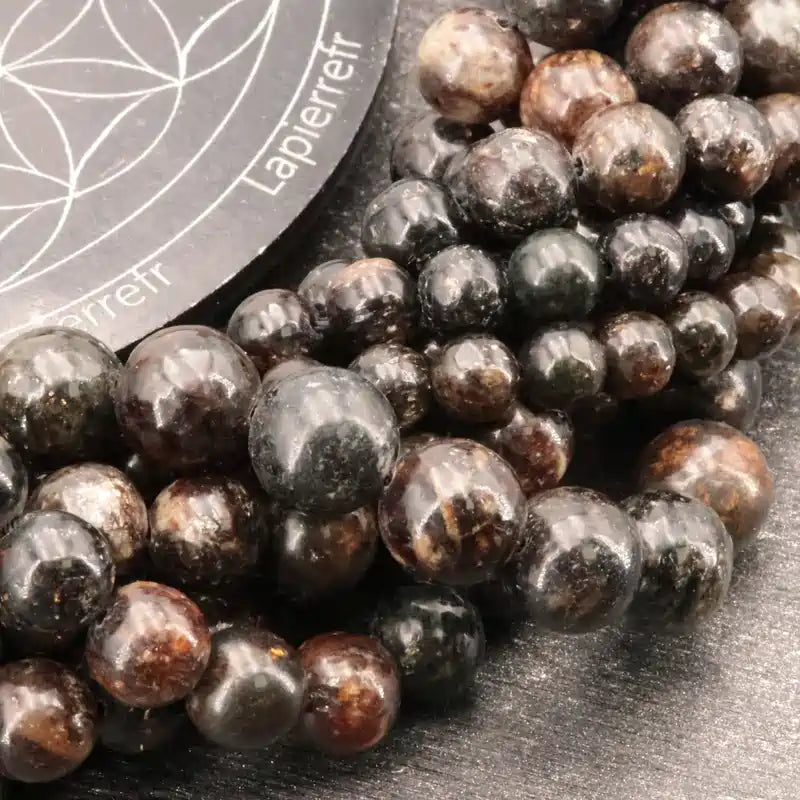 Perles de pierre biotite 10 mm pour bijoux faits main