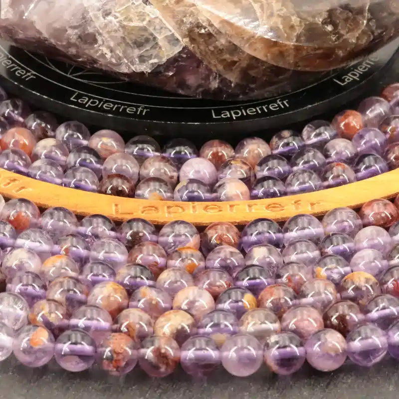 Perles de pierre cacoxénite pour collier de caractère