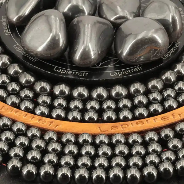 Perles de pierre en hématite magnétique 6 mm pour bracelet fin