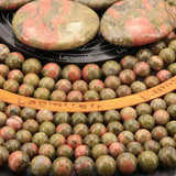 Grosses perles Unakite 10 mm, Qualité AA+