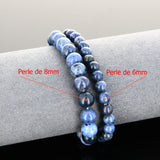 Bracelet Dumortierite “Soutien et Harmonie” en perles de pierre naturelle ronde sur mesure