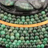 Perles Émeraude verte en pierre naturelle ronde 6/10 mm de Qualité AA+, pour la création de bijoux et lithothérapie