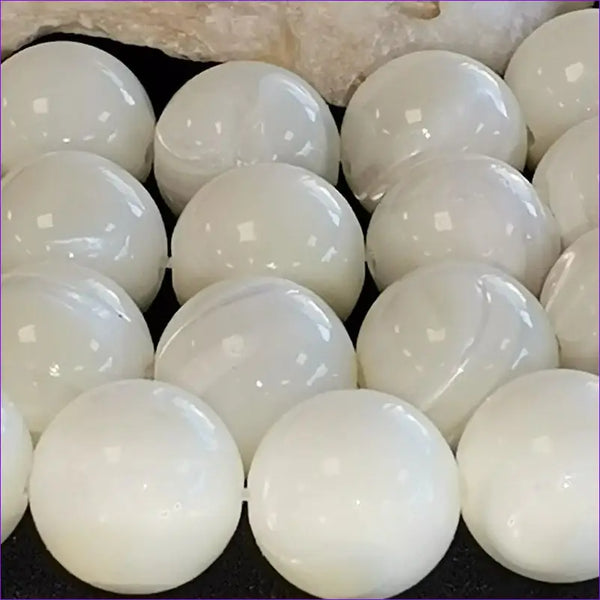 90 perles de nacre blanche naturelle - La Pierre FR