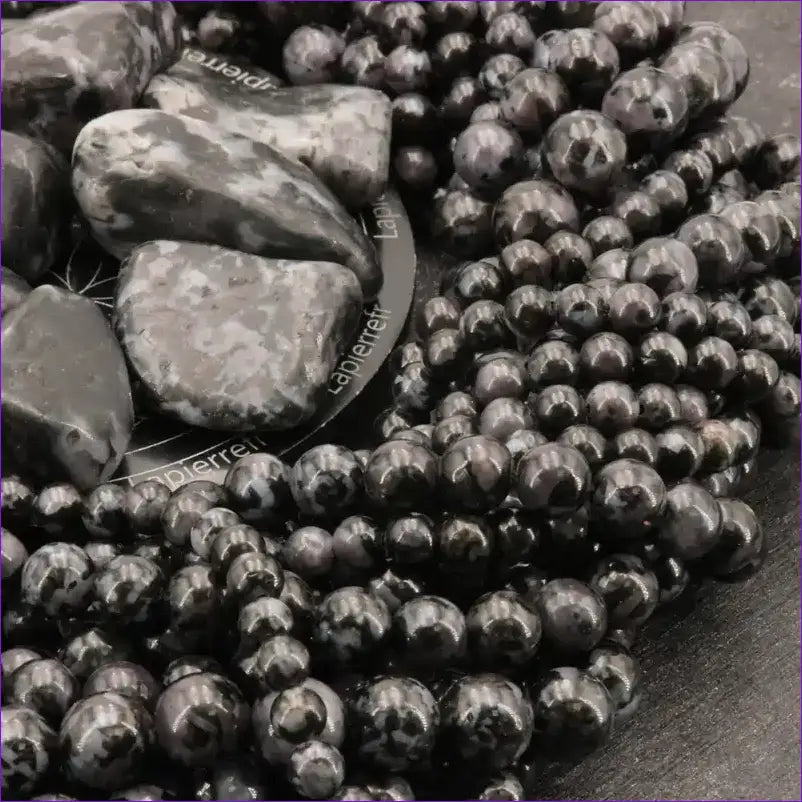 Perles Gabbro en pierre naturelle ronde 6/8/10 mm de Qualité AAA, pour la création de bijoux et lithothérapie