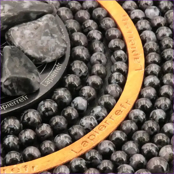 Perles Gabbro en pierre naturelle ronde 6/8/10 mm de Qualité AAA, pour la création de bijoux et lithothérapie