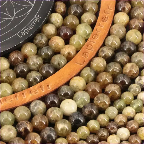 Perles Grenat vert en pierre naturelle ronde 6/8 mm de Qualité AA+, pour la création de bijoux et lithothérapie