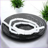 perle naturelle Jade Blanc en forme de tube