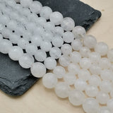 Perles Jade Blanc à facettes 6 mm en pierre naturelle