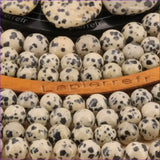 Perles pierres naturelles Jaspe Dalmatien ronde en 4/6/8/10mm pour bijoux et lithothérapie - La Pierre Fr 
