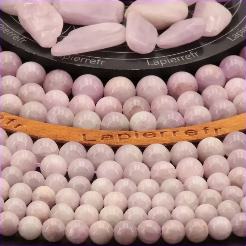 Perles Kunzite en pierre naturelle ronde 6/8/10 mm de Qualité AA+, pour la création de bijoux et lithothérapie