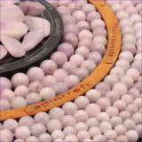 Perles Kunzite en pierre naturelle ronde 6/8/10 mm de Qualité AA+, pour la création de bijoux et lithothérapie
