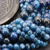 Perles kyanite (Cyanite/Disthène) en pierre naturelle ronde 6/8/10 mm de Qualité AA+, pour la création de bijoux et lithothérapie