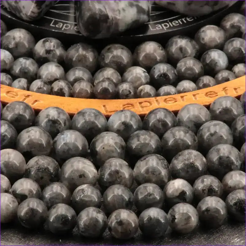 Perles Larvikite en pierre naturelle ronde 4/6/8/10 mm de Qualité AAA, pour la création de bijoux et lithothérapie
