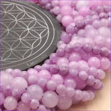 Perles pierres naturelle lépidolite mauve ronde en 4/6/8/10mm - La Pierre Fr