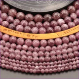 perle pierre naturelle lépidolite ronde en 4/6/8/10mm pour la création de bijoux et lithothérapie - La Pierre Fr
