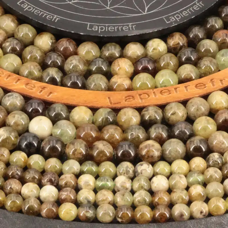 Perles naturelles grenat vert 6 mm pour collier et bracelet