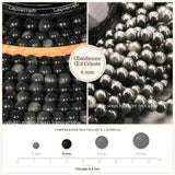 Perles Obsidienne Œil Céleste 6 mm en pierre naturelle, Qualité AAA