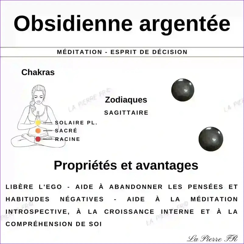 Perles Obsidienne Argentée en pierre naturelle - Qualité AA + perle guide propriétés argent obsidienne avantages