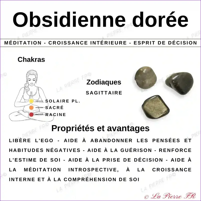 Perles Obsidienne Dorée en pierre naturelle - Qualité AAA perle informatif guide doré obsidienne propriétés
