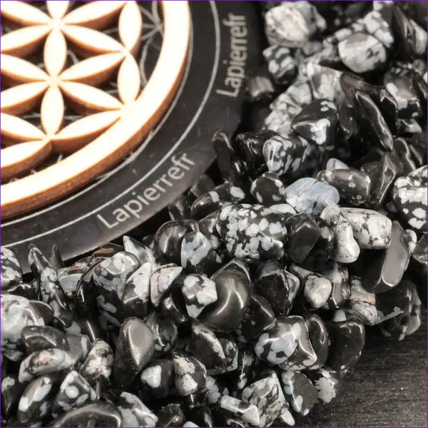 Perles pierres naturelles en Obsidienne neige - La Pierre FR