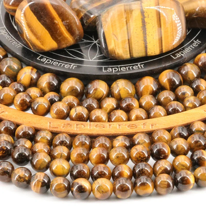 Perles œil de tigre 10 mm pour bracelet homme en pierre naturelle