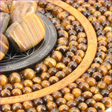 Perle œil de tigre en pierre naturelle ronde en 4mm 6mm 8mm et 10mm - La Pierre Fr
