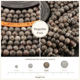 Perles Yooperlite 8 mm en pierre naturelle, Qualité AA+