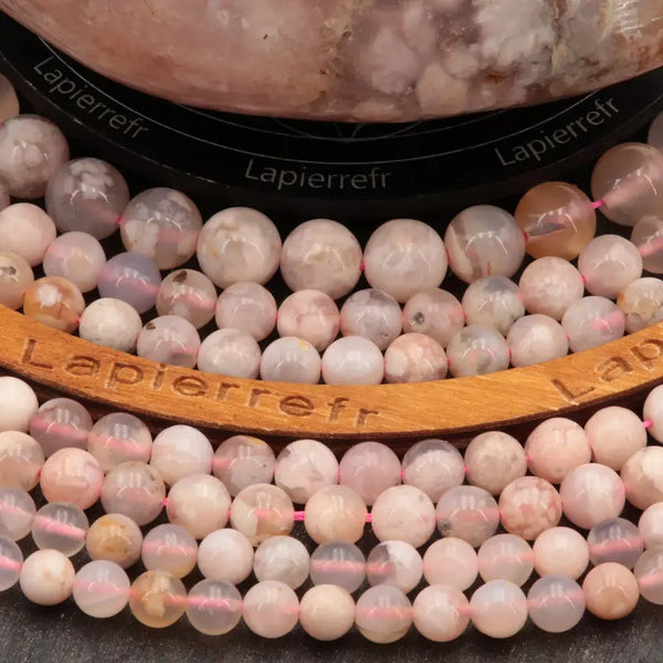 Perles en pierre naturelle agate fleur rondes de 6 mm