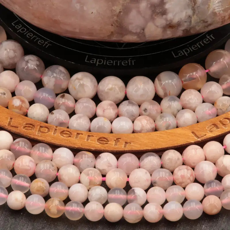 Perles en pierre naturelle agate fleur rondes de 6 mm