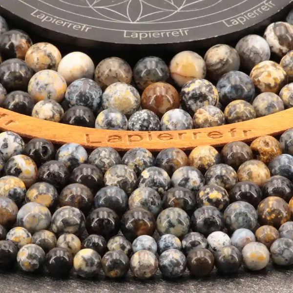 Perles pour bracelet en jaspe orbiculaire de 6 mm