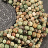 Perles Opale Verte 6 mm en pierre naturelle, Qualité AA+