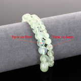 Bracelet Préhnite “Vérité et Calme” en perles de pierre naturelle ronde sur mesure