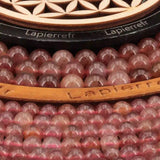 Perles Quartz Cerise 6 mm en pierre naturelle, Qualité AAA