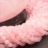 Perles Quartz Rose en pierre naturelle ronde 6mm, 8mm, 10mm - Qualité AAA pour la création de bijoux et lithothérapie