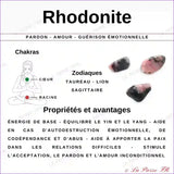 Perles Rhodonite en pierre naturelle - Qualité AAA perle cristal l’information carte rhodonite chakras