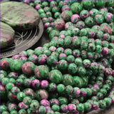Perles Rubis zoïsite en pierre naturelle ronde 6/8/10 mm de Qualité AAA, pour la création de bijoux et lithothérapie
