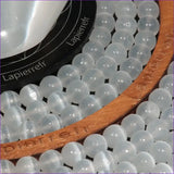 Perles Sélénite en pierre naturelle ronde 4/6 mm de Qualité AAA, pour la création de bijoux et lithothérapie