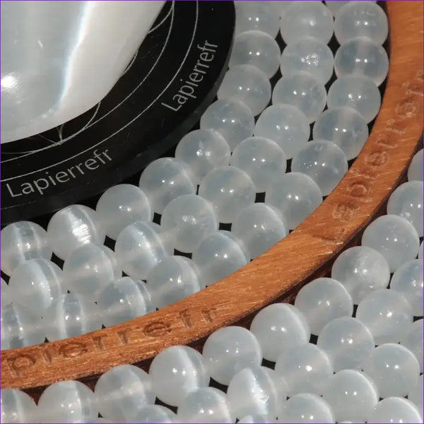 Perles Sélénite en pierre naturelle ronde 4/6 mm de Qualité AAA, pour la création de bijoux et lithothérapie