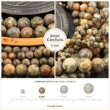 Perles Jaspe Kambaba 6 mm en pierre naturelle, Qualité AA+