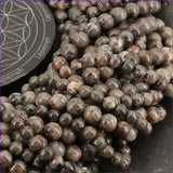 Perles Yooperlite en pierre naturelle ronde 6/8 mm de Qualité AA+, pour la création de bijoux et lithothérapie