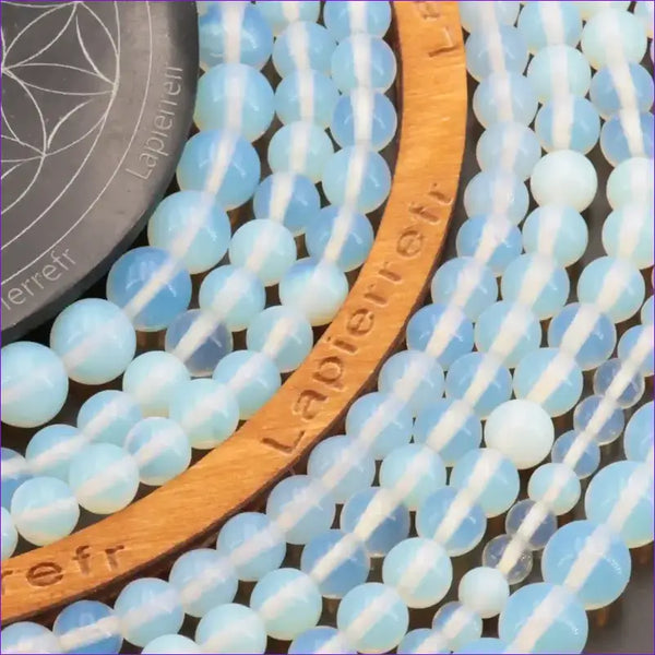 Fil de perles OPALINE ronde en 4mm 6mm 8mm 10mm - La Pierre FR