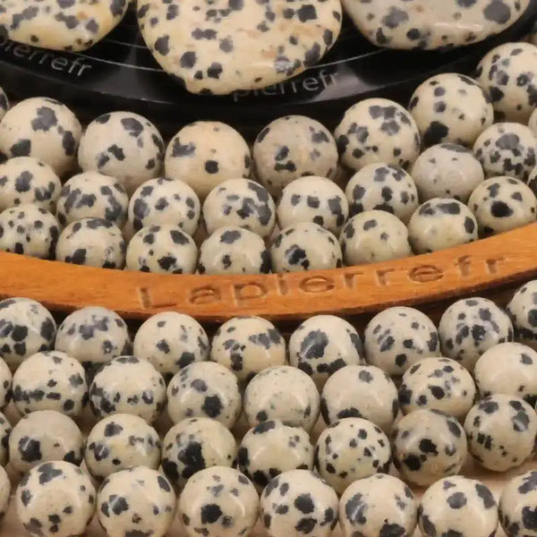 Petite perle jaspe dalmatien pour boucles d'oreilles 4 mm
