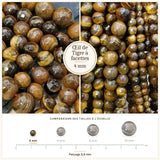 Petites perles Œil de Tigre à facettes 4 mm