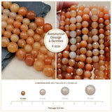 Petites perles Aventurine Orange à facettes 4 mm