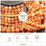 Petites perles Aventurine Orange 4 mm, Qualité AAA