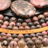 Petites perles Rhodonite 4 mm, Qualité AAA