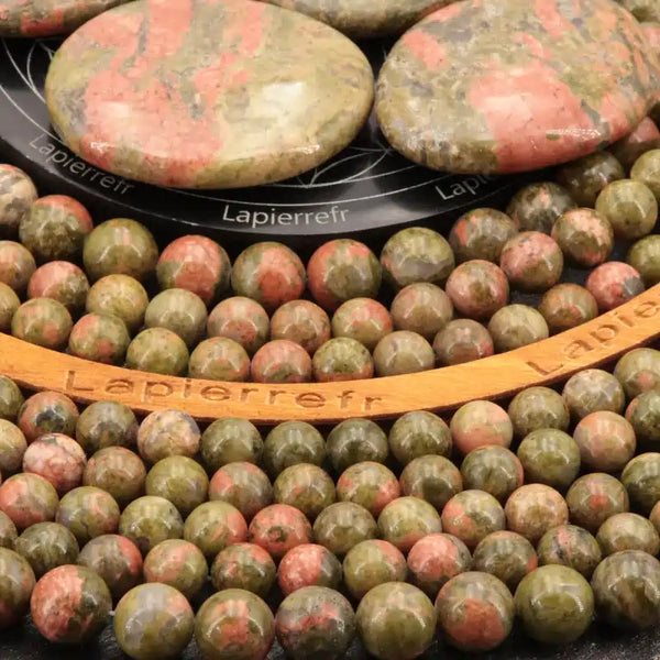 Petite perle unakite en pierre naturelle pour bijoux fins