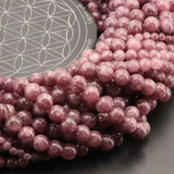 Petites perles Lépidolite Violette 4 mm, Qualité AAA