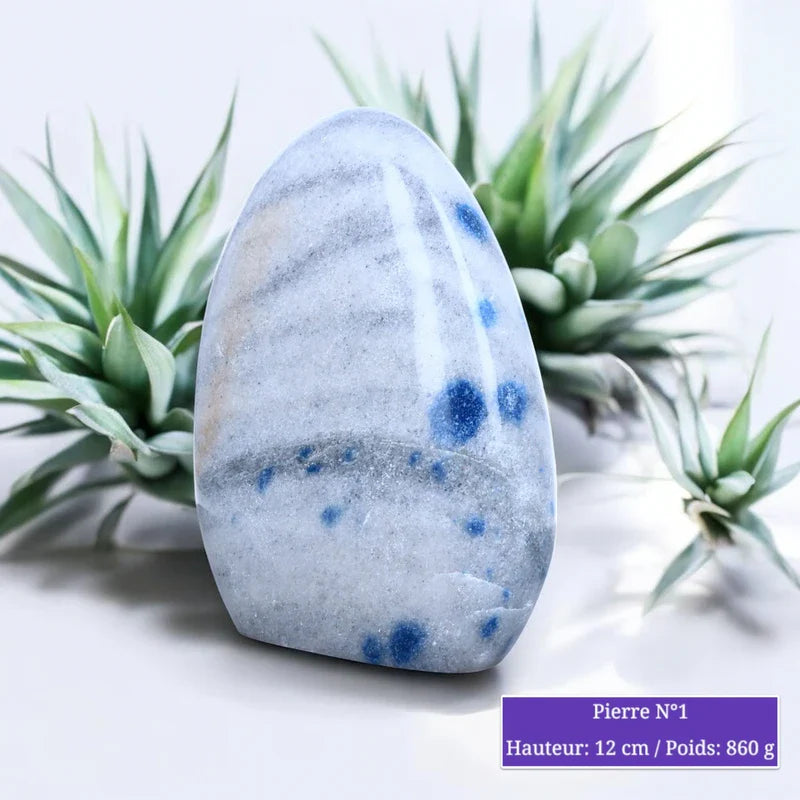 Pierre en Quartzite à Lazulite - Forme libre minéraux